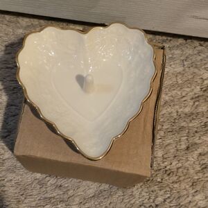 Lenox China Wedding Promises Collection Ring Holder Dish Heart Shaped